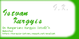 istvan kurgyis business card